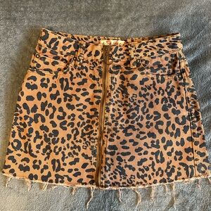 We The Free Leopard Print Distressed Mini Skirt Size 24